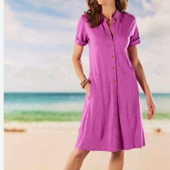 Soft Surroundings Filipa Shirtdress Fuchsia Size Small - Picture 16 of 16